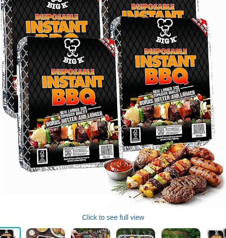 Big K Disposable Instant BBQ Tray - Pack of 4 All In One Barbecue Instant Light Charcoal Grill Trays with Topline Card. Ideal for Garden BBQs, Camping, Outdoor Parties and Picnics